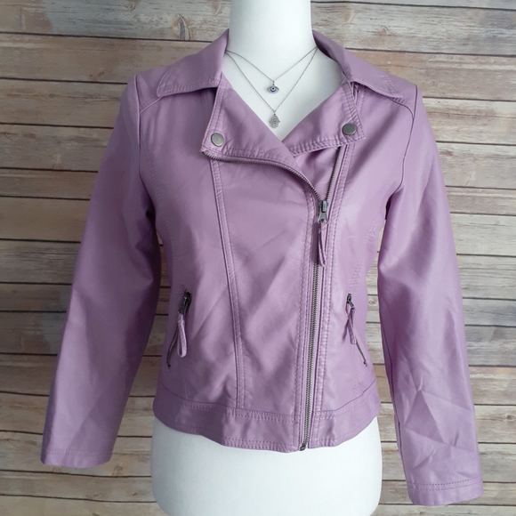 Cherokee Jackets & Blazers - CHEROKEE Faux Leather Jacket Purple Size L